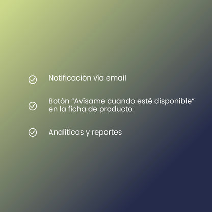 Configuración de Back in Stock (App de Shopify)