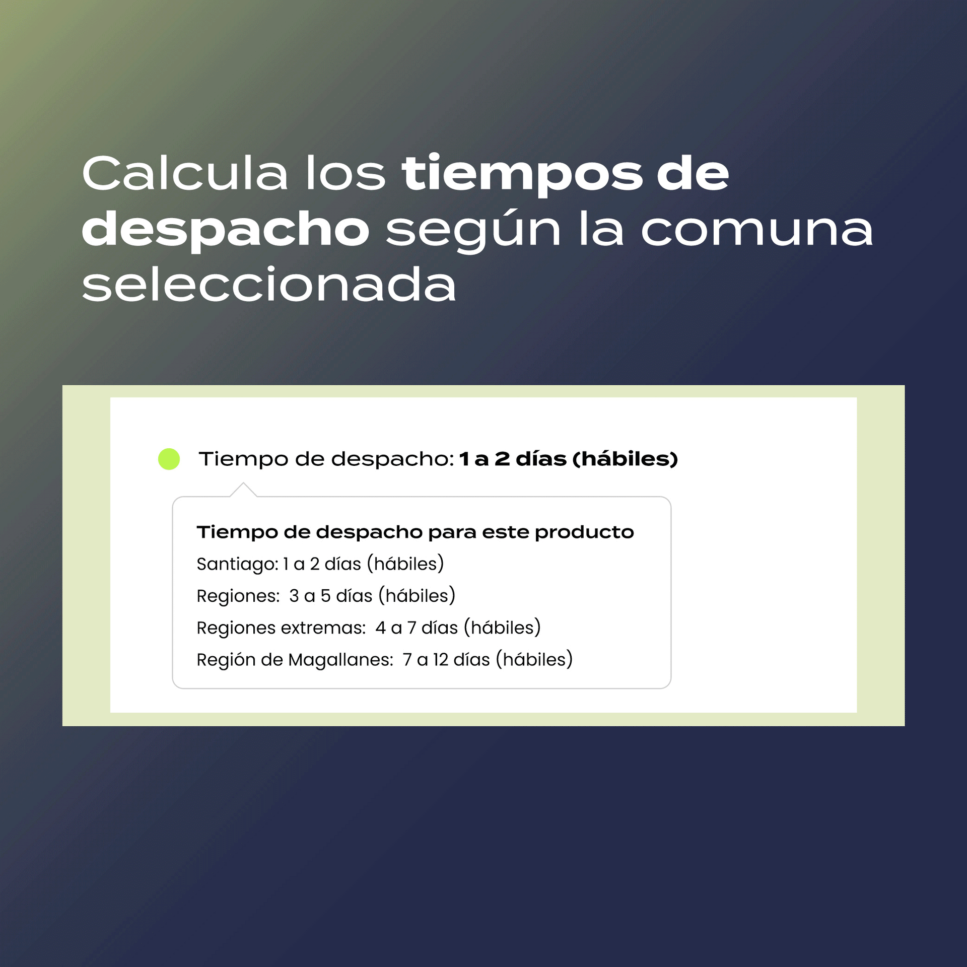 Calculadora Tiempos de Despachos