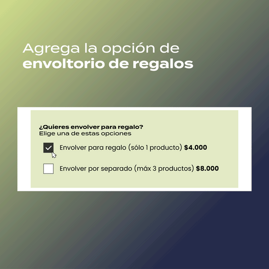 Módulo Envolver para regalo con De, Para y Mensaje